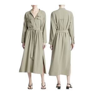 Vince Dress long sleeve utility shirtdress light green size Small S